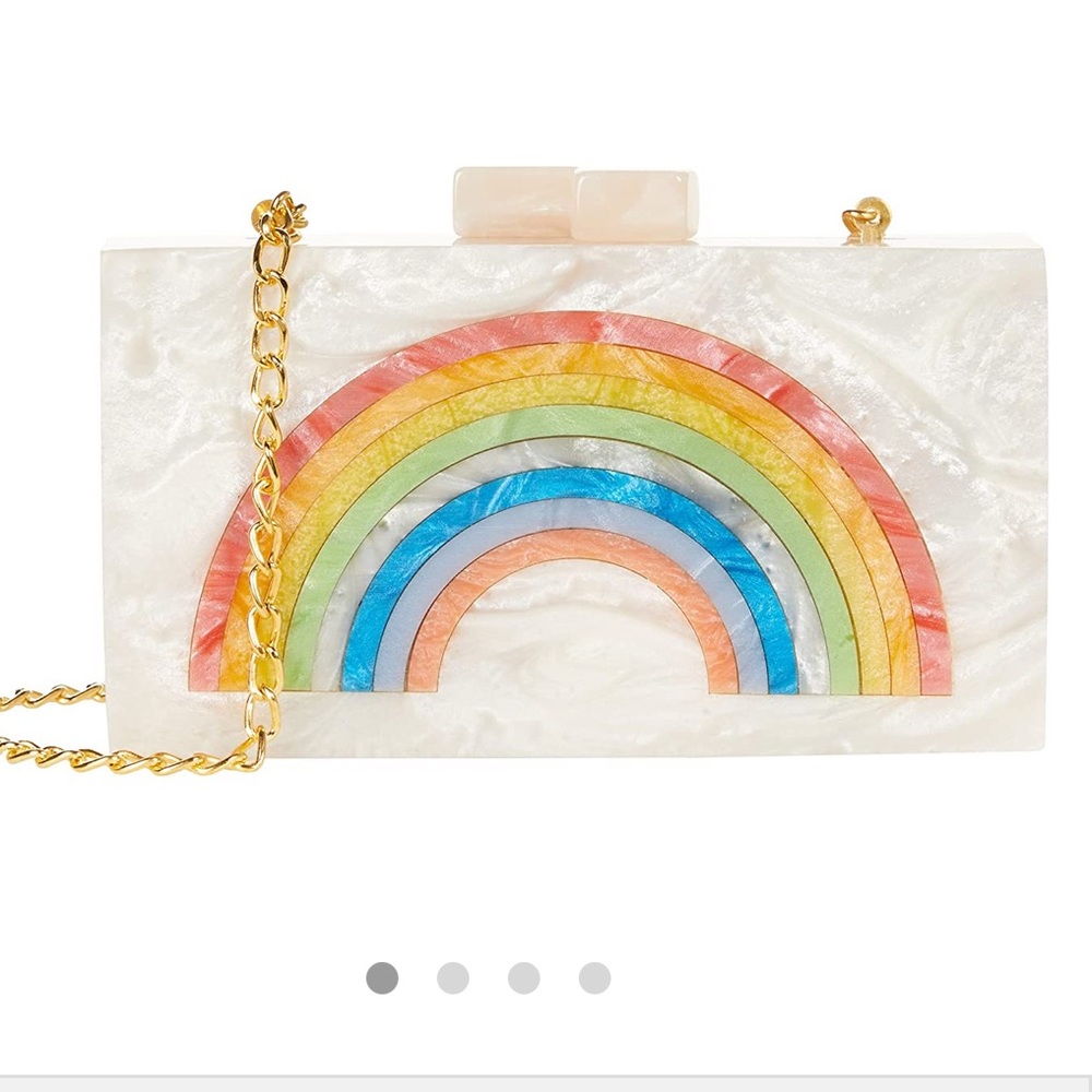 Lulu Rainbow Stripe Acrylic Crossbody Bag
